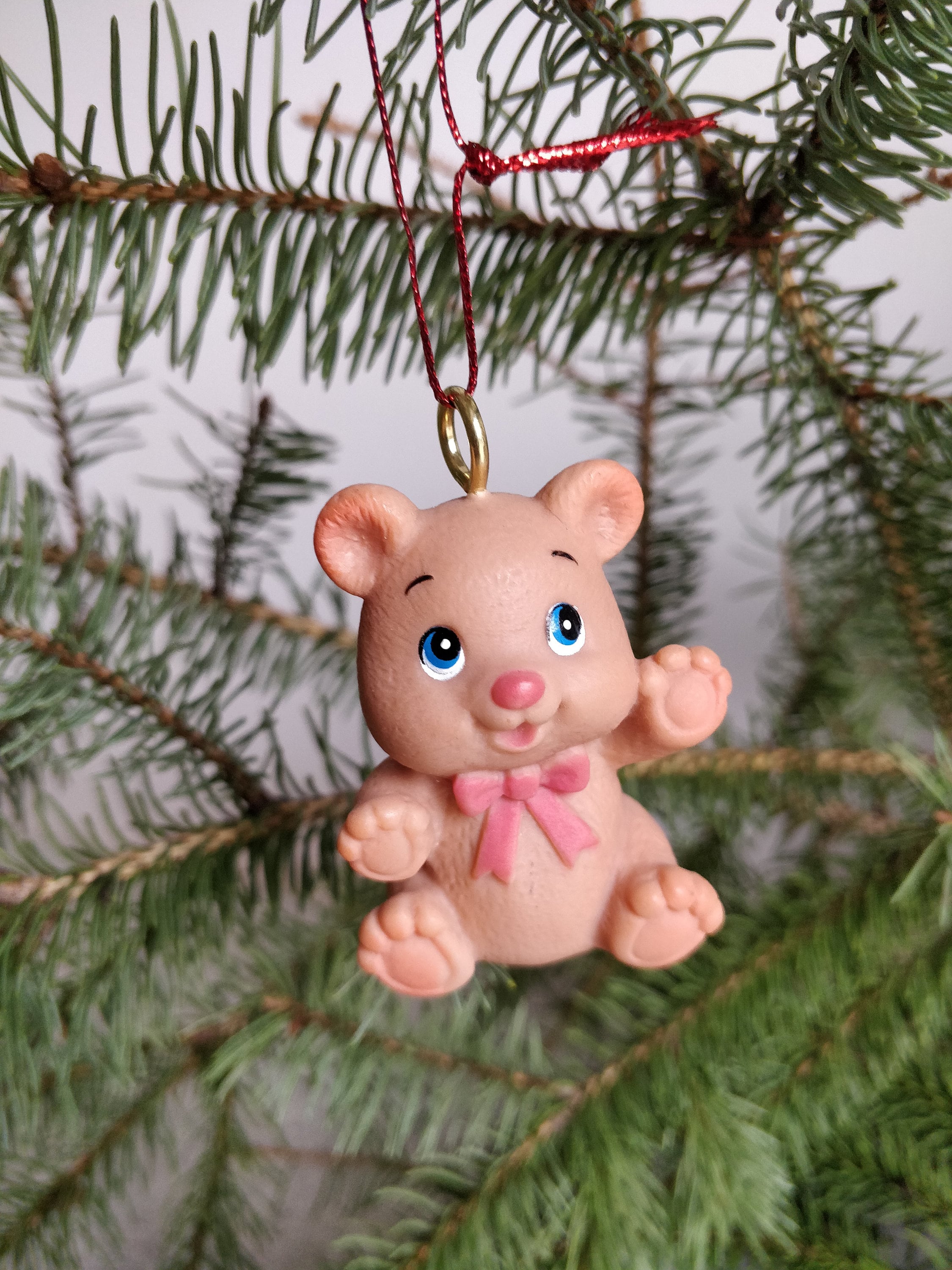 Little Bear Plastic Figure/little Bear Christmas Ornament/ Christmas