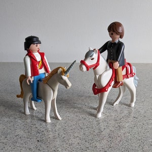 Vintage  Lot of 4  Geobra Playmobil Plastic Figures 3" Tall / Collectible Lot of 4 Geobra Playmobil Plastic Figures