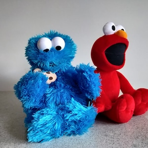 Vintage Collectibles Sesame Street Plush Toys/ 1993 Applause Sesame Street Elmo Plush Toy / Sesame Street Cookie Monster Plush Toy