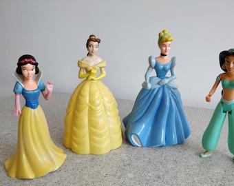 Sammelbare Prinzessin Disney Kunststoff Actionfiguren / Vintage Disney Prinzessin Kunststoff Spielzeug / Disney Prinzessin Kunststoff Kuchendeckel