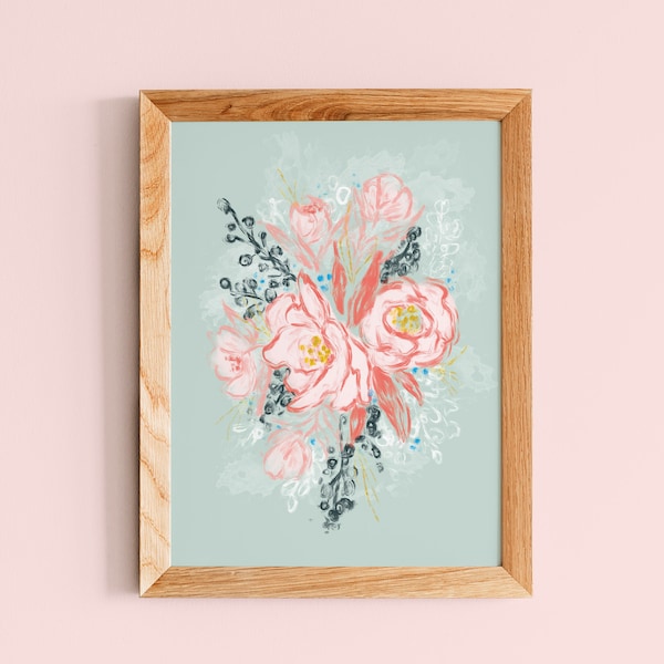 8x10 Wall Art, Floral Bouquet, Print, Floral Print, Flower Print, Floral Art, 8x10 Print, 8x10, Art Print