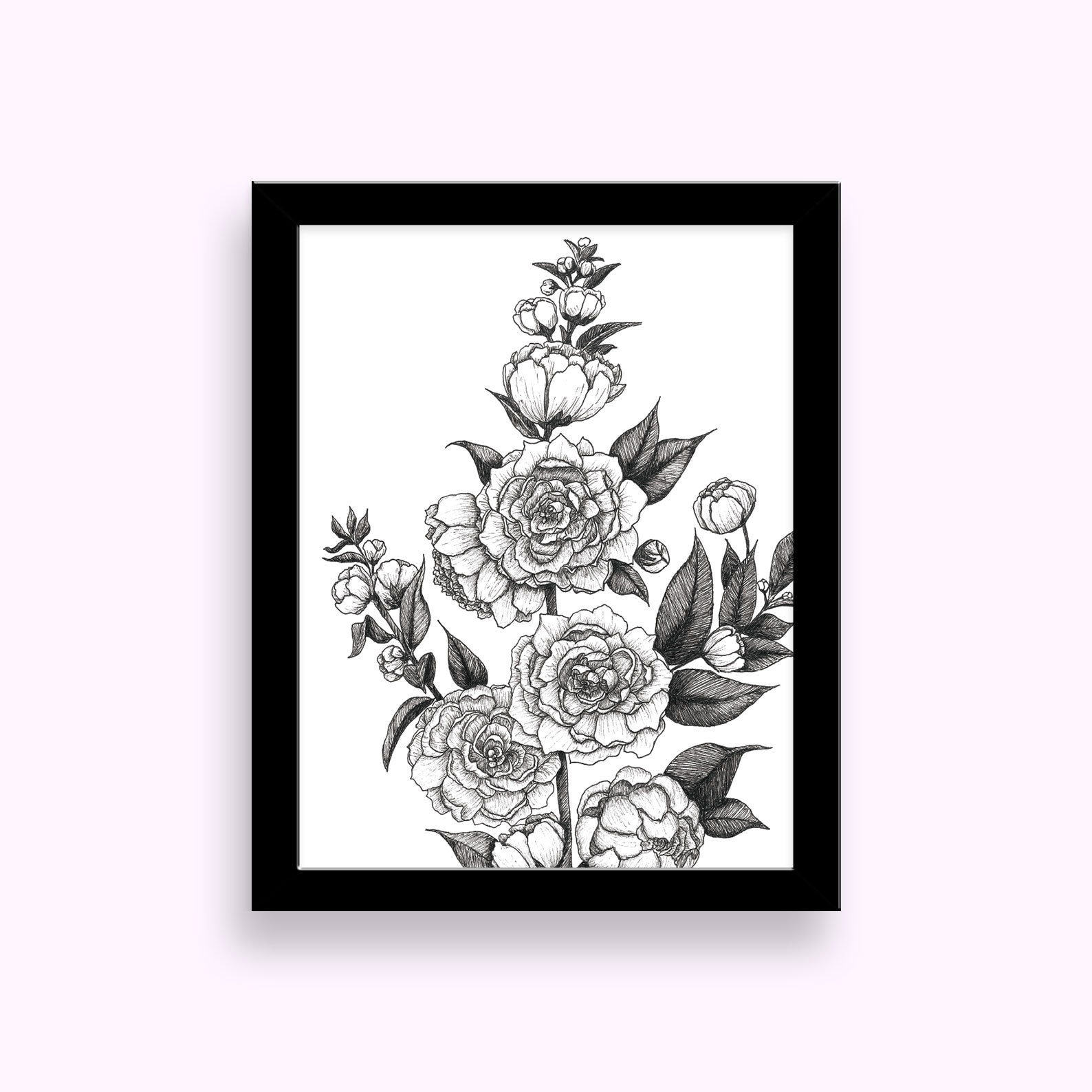 11x14 Art Print Roses Flowers Black and White Print Floral - Etsy