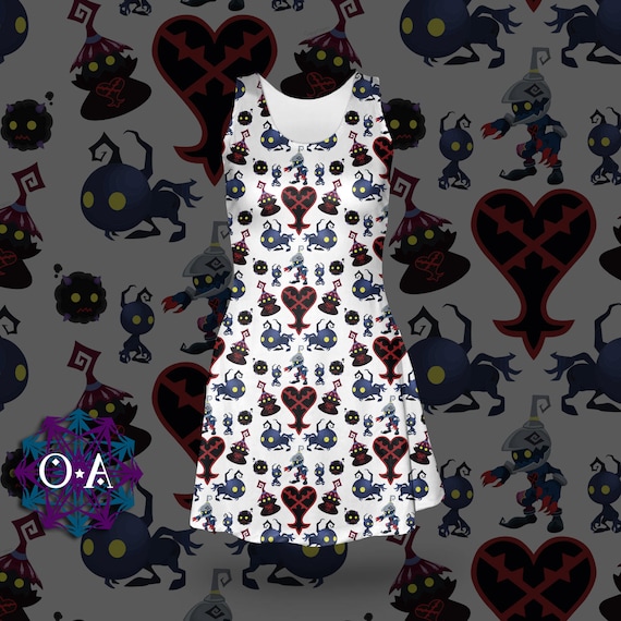 Videogame Dress Heartless Dress Cosplay Dress Kingdom Hearts Dress Oddity Apparel Kingdom Hearts Crest Dress