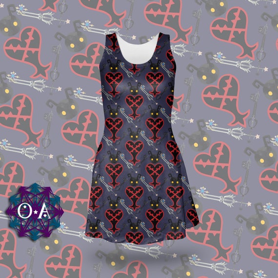 Videogame Dress Heartless Dress Cosplay Dress Kingdom Hearts Dress Oddity Apparel Kingdom Hearts Crest Dress
