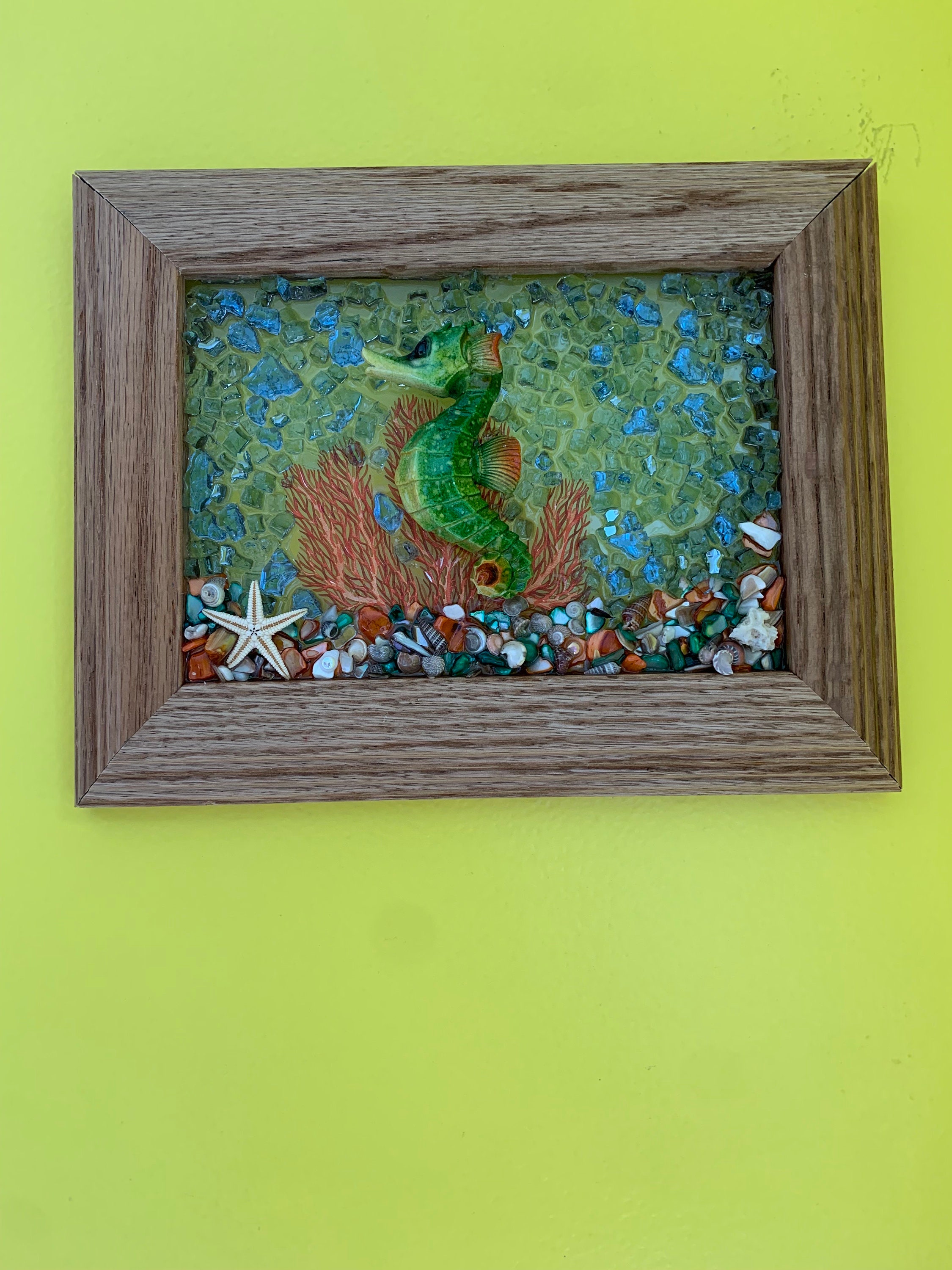 seahorse resin picture for home decor