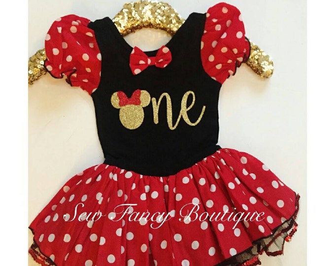 Minnie Mouse Birthday Outfit Birthday Dressminnie Mouse Etsy