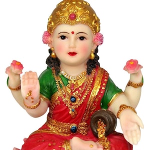 Krishna Y71 Sweet Baby Laxmi Statue 6&quot; Lakshmi Goddess of Fortune Idol Golu Doll