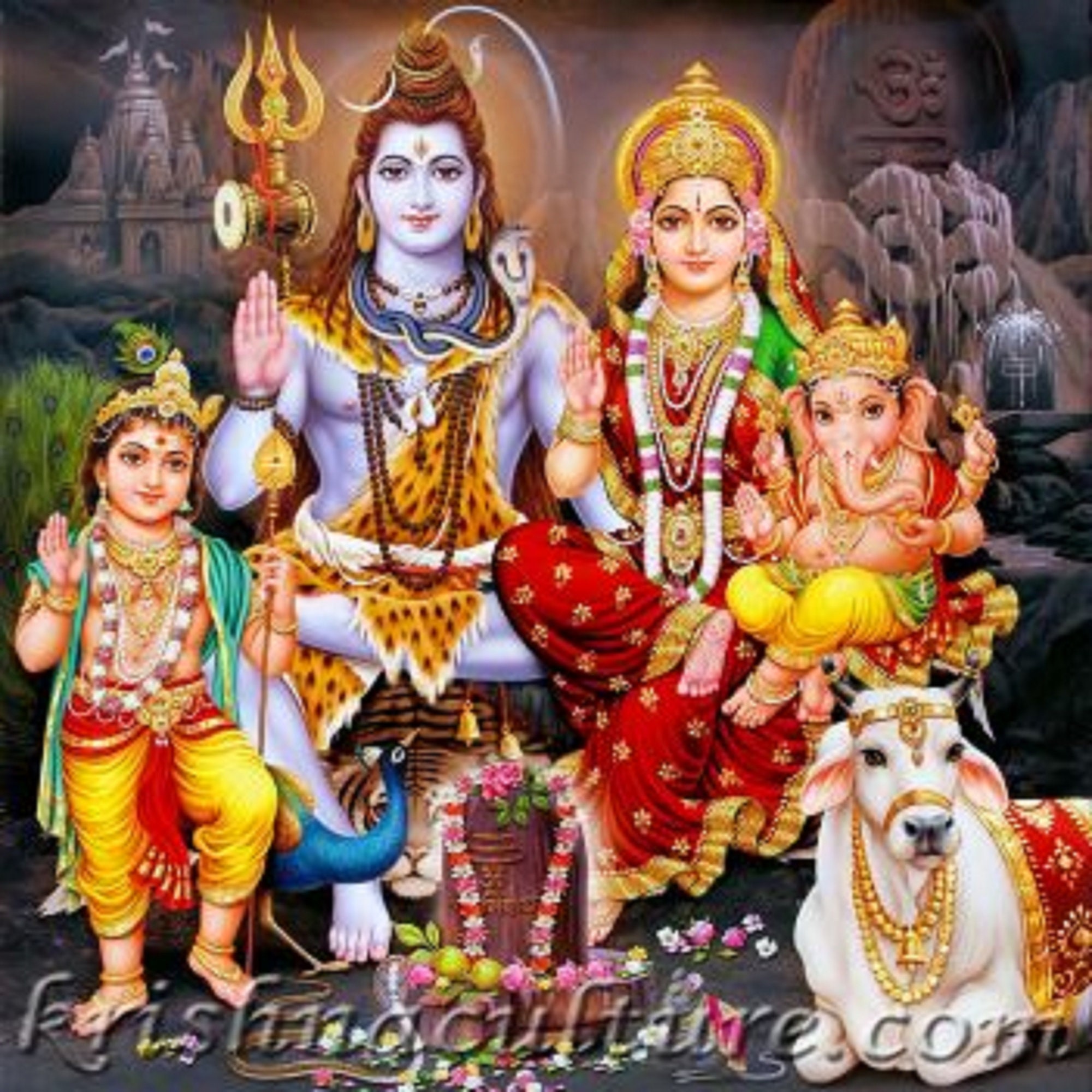 Shiva Family Portrait CV100SQ Canvas Art 18x18 - Etsy New Zealand Shiva Family Portrait CV100SQ Canvas Art 18x18 - Etsy New Zealand