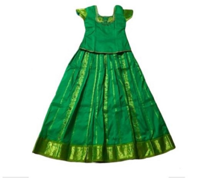 Krishna South Indian Lehenga Girls skirt light GREEN 34 SIDG11