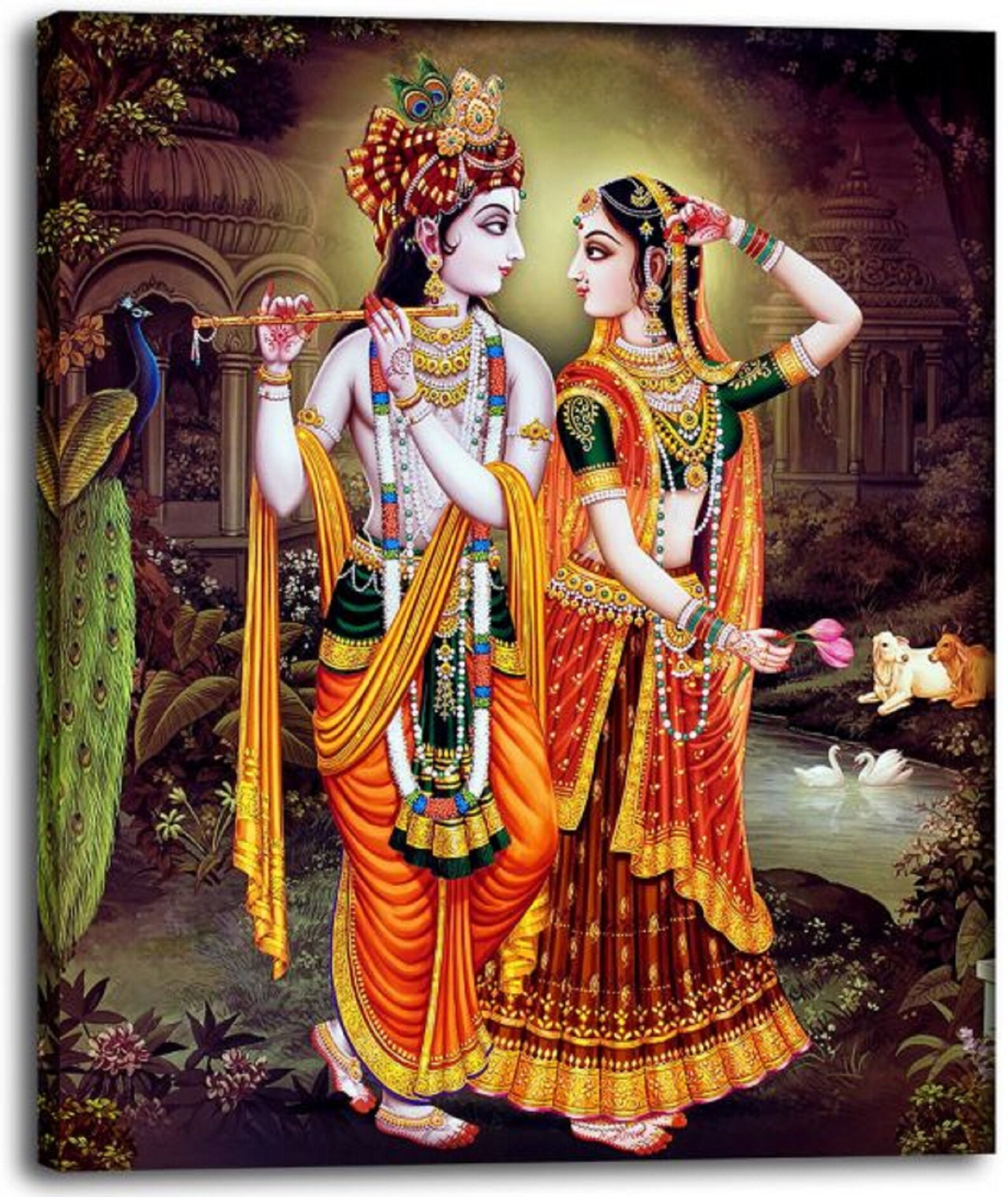 Krishna Radha Krishna Meet CV98TC Canvas Art 10x12 Etsy