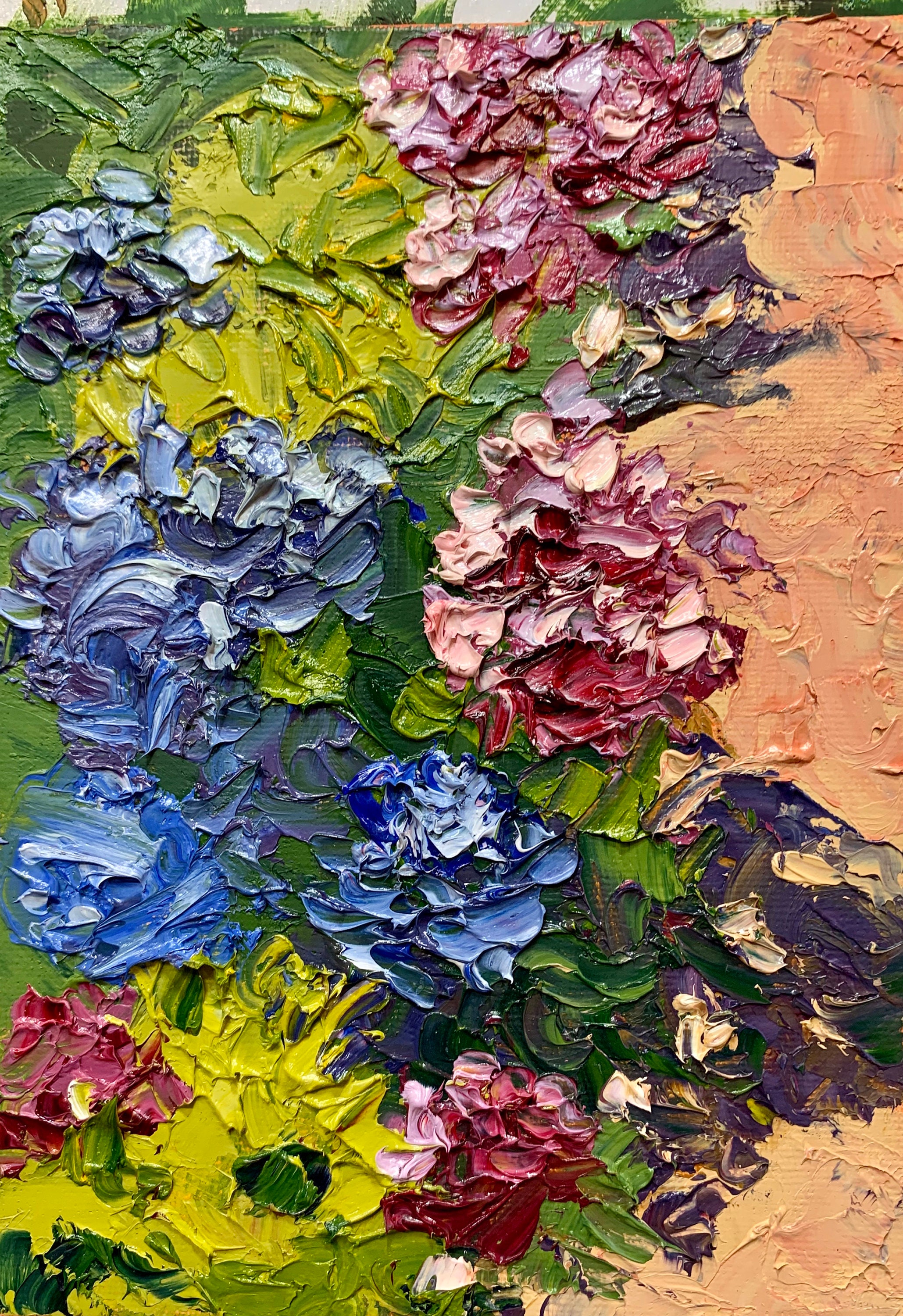 Original impressionist impasto oil painting Hydrangea Fun | Etsy