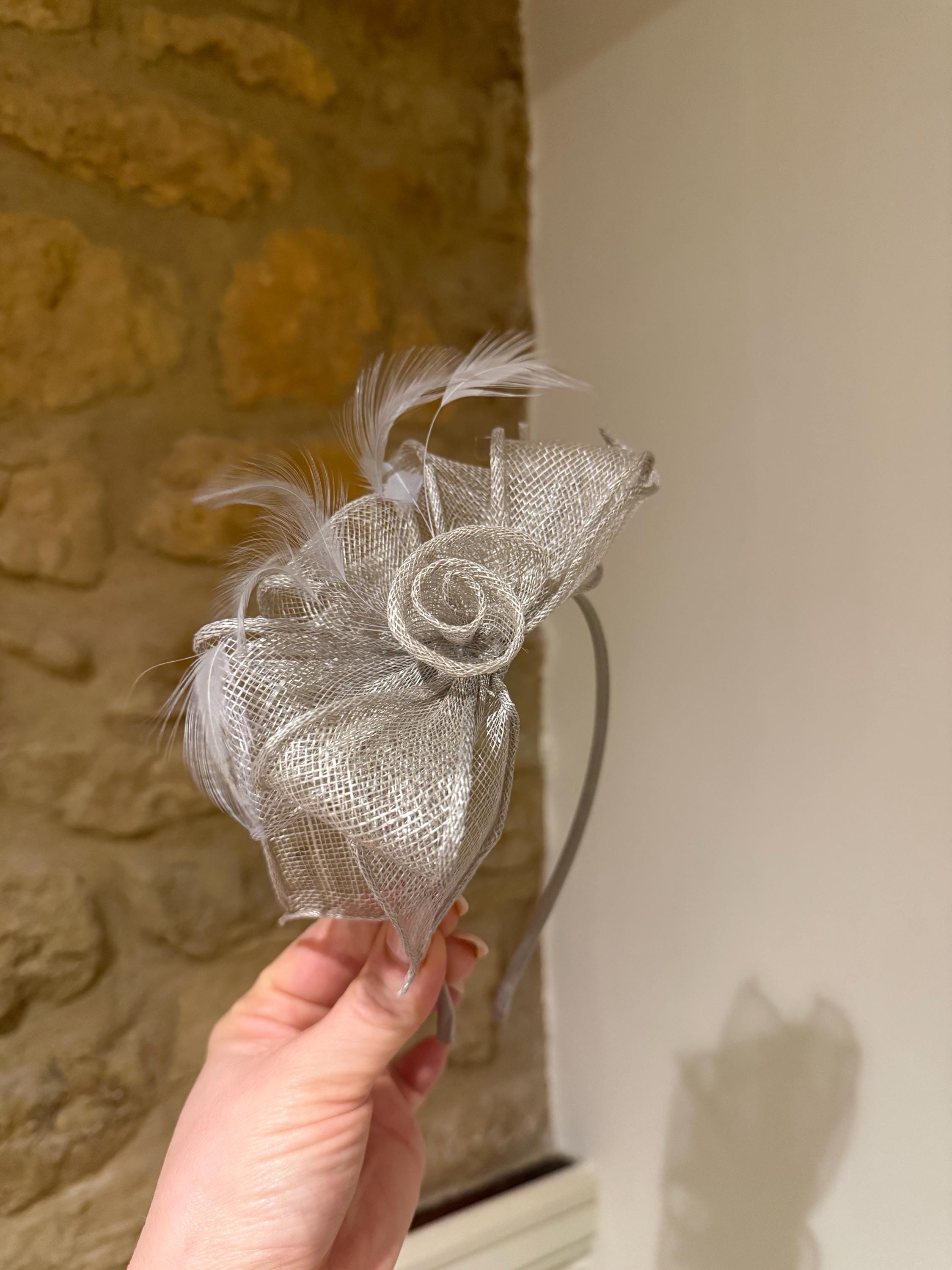 Grey Fascinator - Etsy