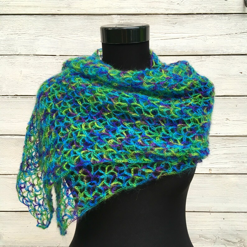 Crochet Mohair Shawl Scarf Pattern PDF Lace Airy Wool Wrap Etsy