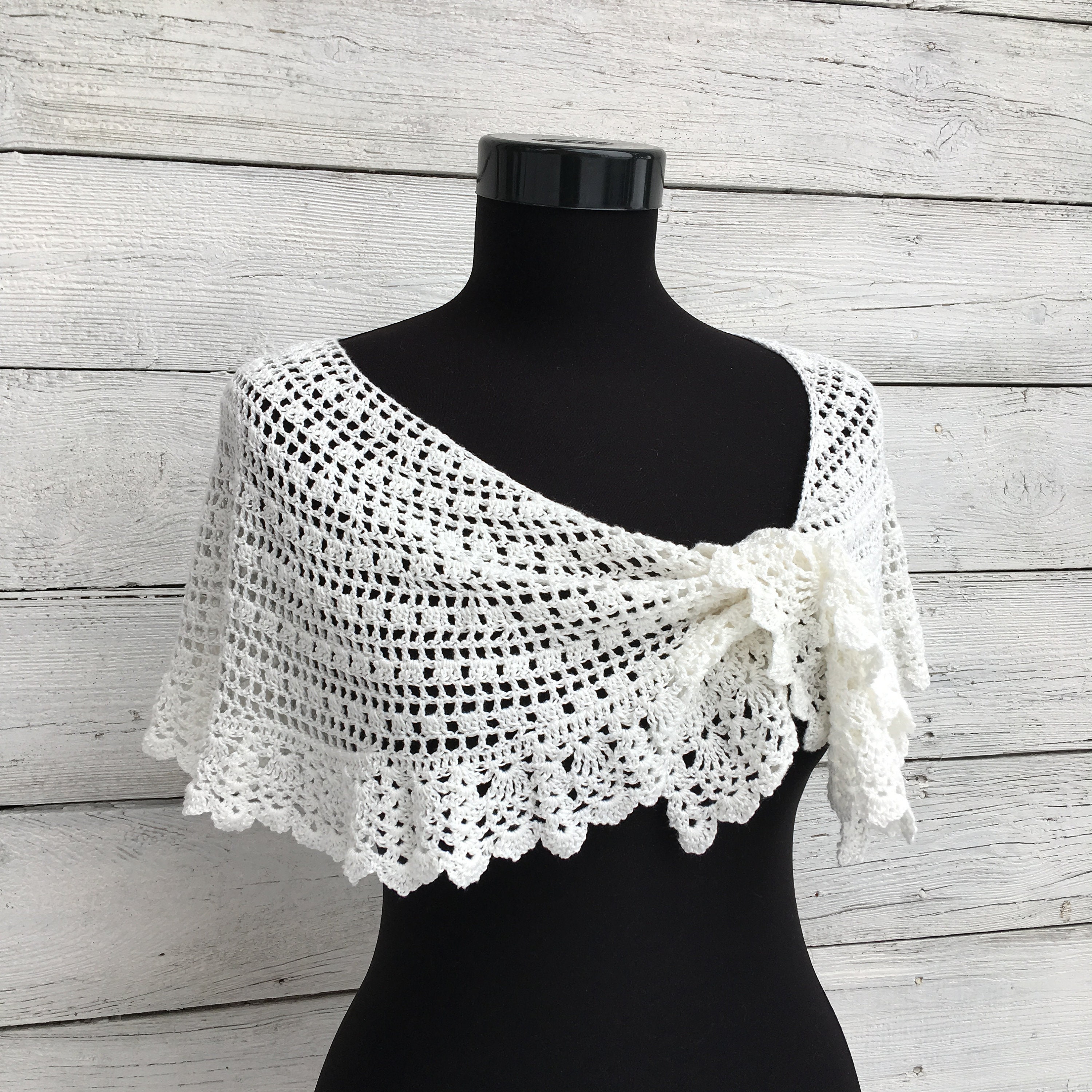 Crochet Shawl Scarf Pattern PDF Lace Crescent Wrap Written Etsy