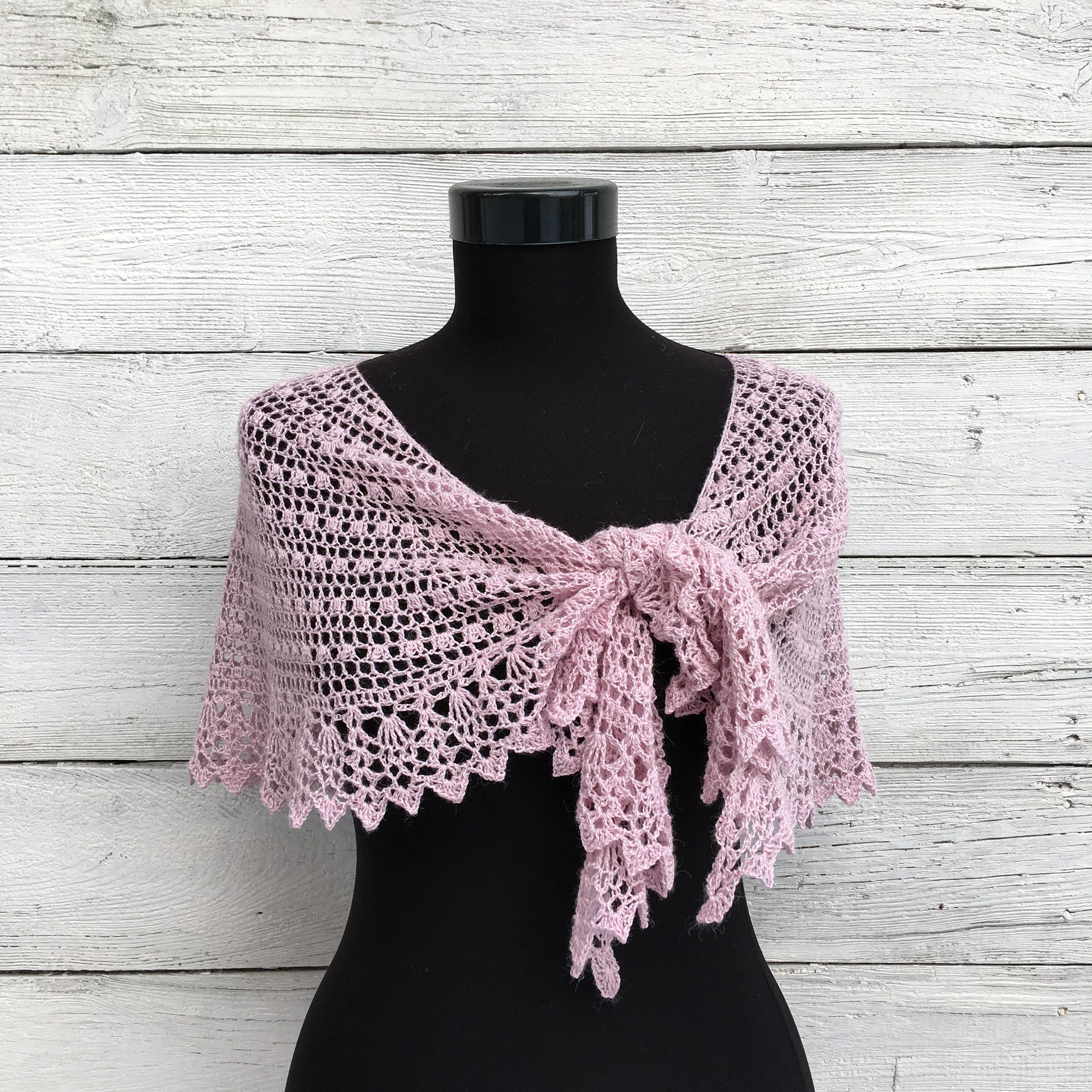 Crochet Shawl Scarf Pattern PDF Lace Airy Wool Crescent Wrap Etsy