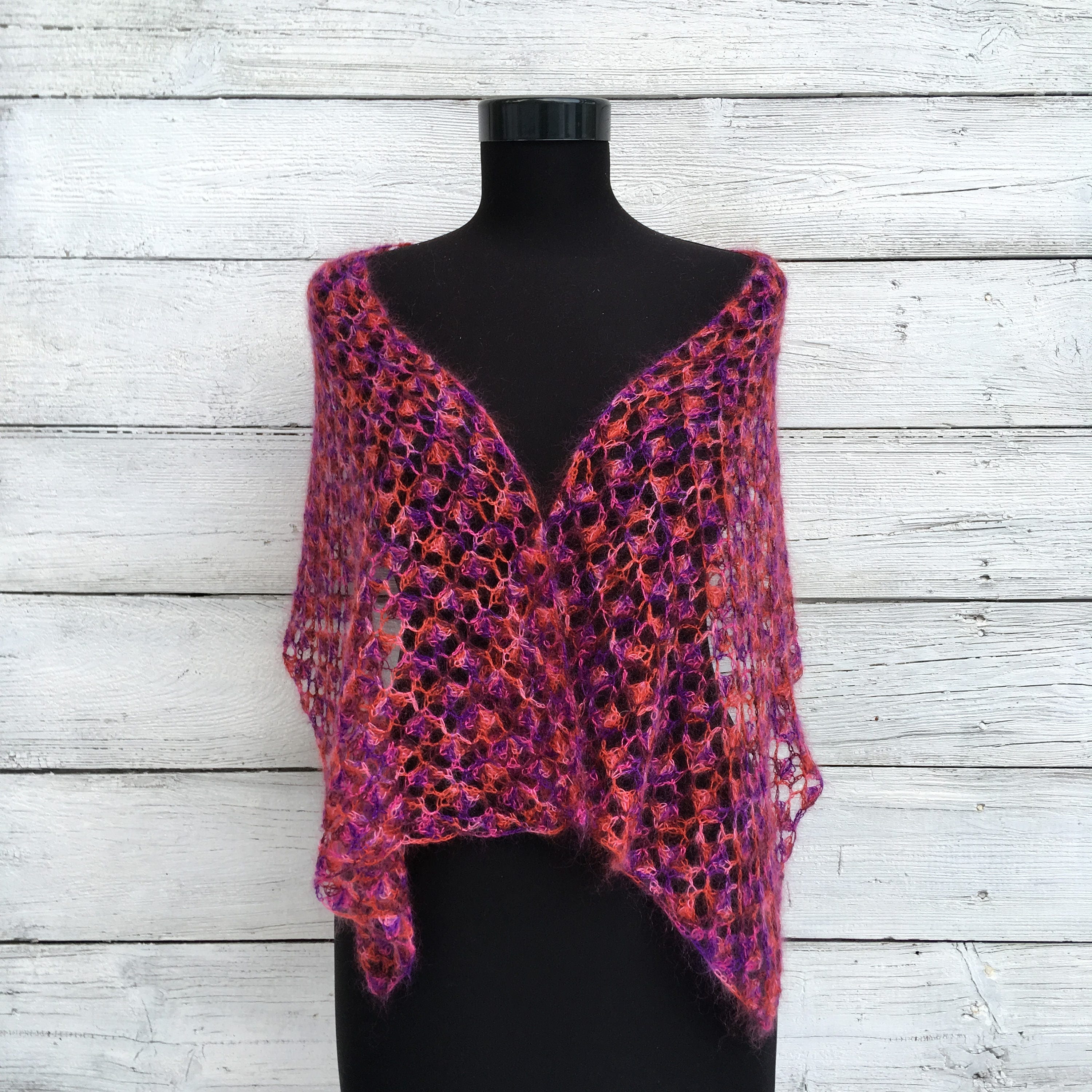 Mohair Crochet Shawl Scarf Pattern PDF Lace Airy Silk Wool Etsy