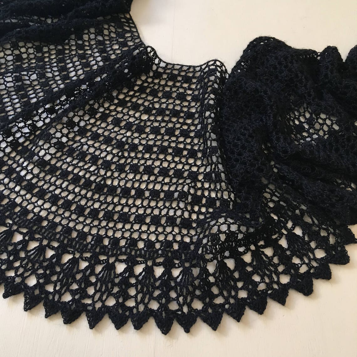 Crochet Shawl Scarf Pattern PDF Lace Airy Wool Crescent Wrap Etsy