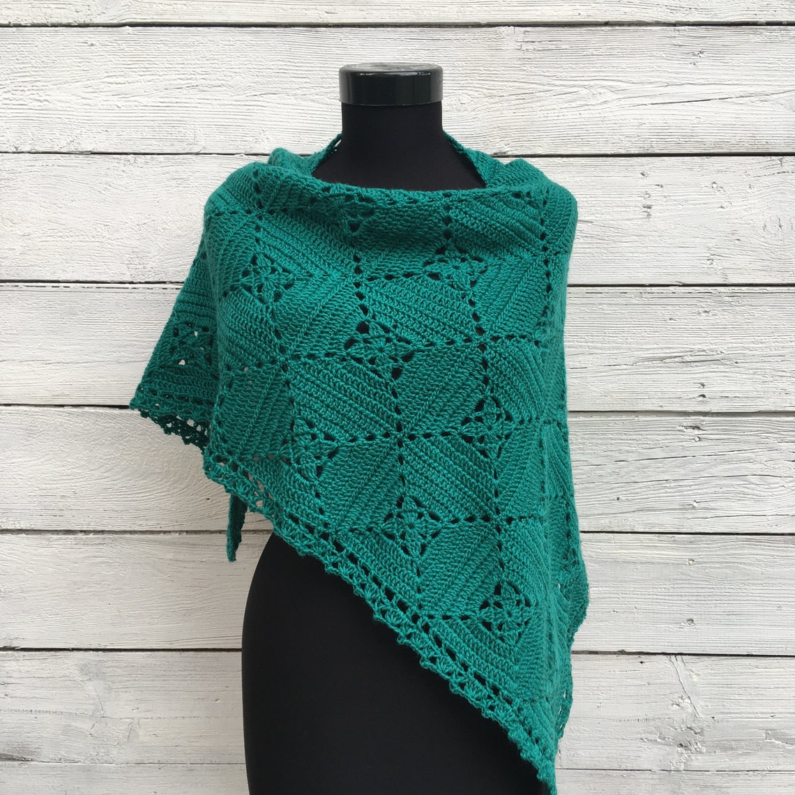 Crochet Shawl Pattern PDF Granny Square Triangle Blanket | Etsy