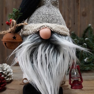 Rustic Woodsy Gnome Decor, Winter Gnome, Tomte, Nisse, Standing Gnome Shelf Sitter, Winter Home Decor, Rustic Pinecone Trim