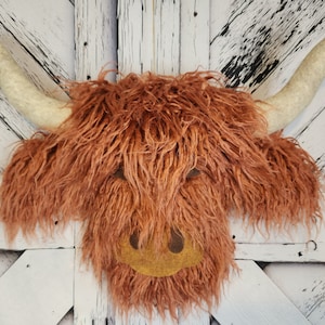 Highland Cow Wreath Attachment, Highland Cow for your Door, Cow Wall Decor, Highland Cow Door Hanger, Rustic Cow Decor for Mothers Day