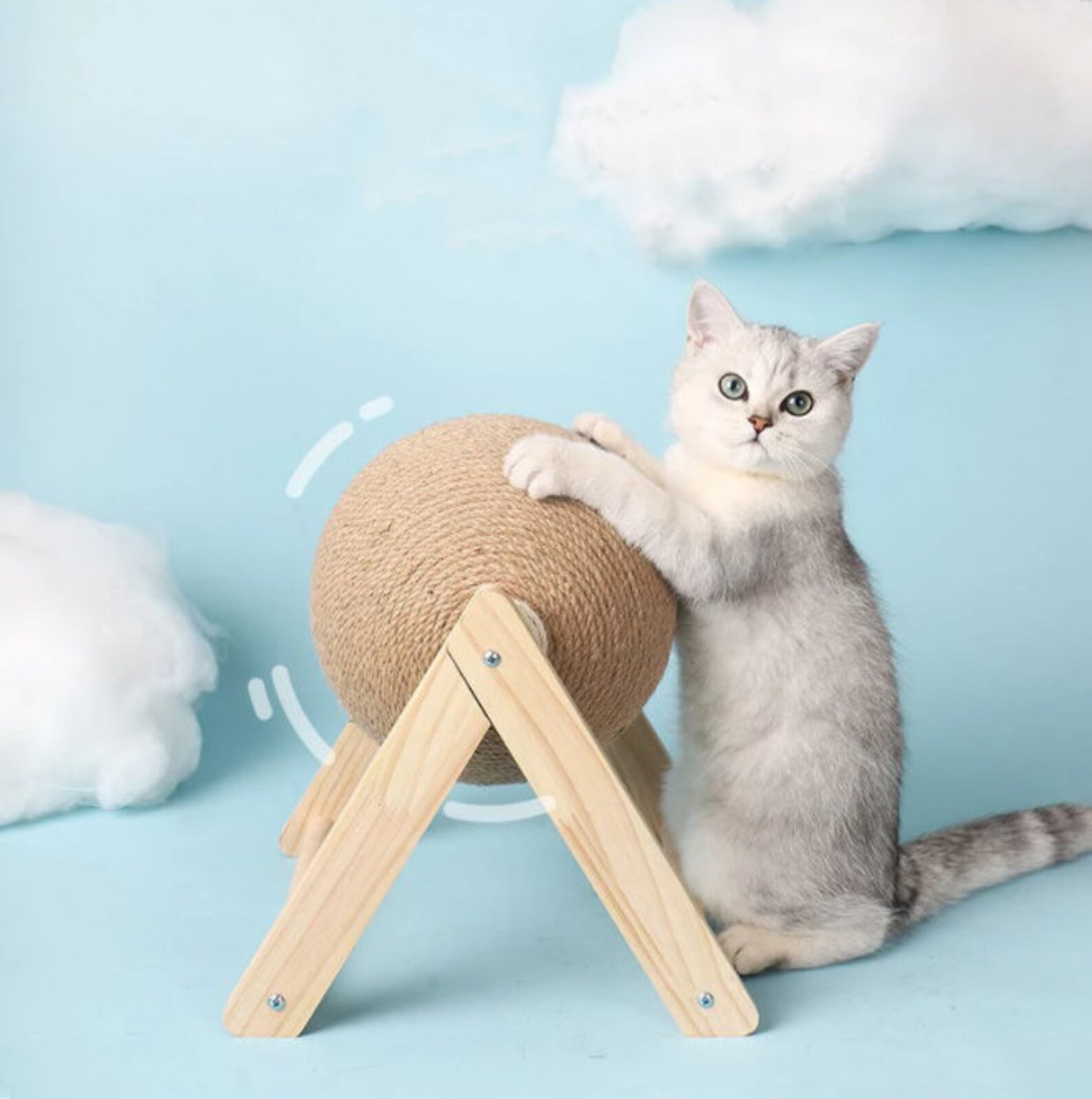 etsy.com | Cat Scratching Ball Toy Kitten Sisal Rope Ball Board Grinding Paws Toys Cats Scratcher Wear-Resistant Pet Furniture Supplies