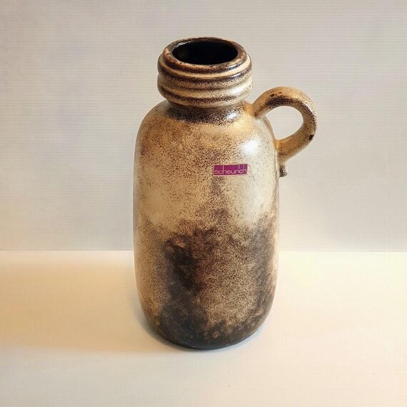Vintage Scheurich Ceramic Vase 413-26: West German Fat Lava Design