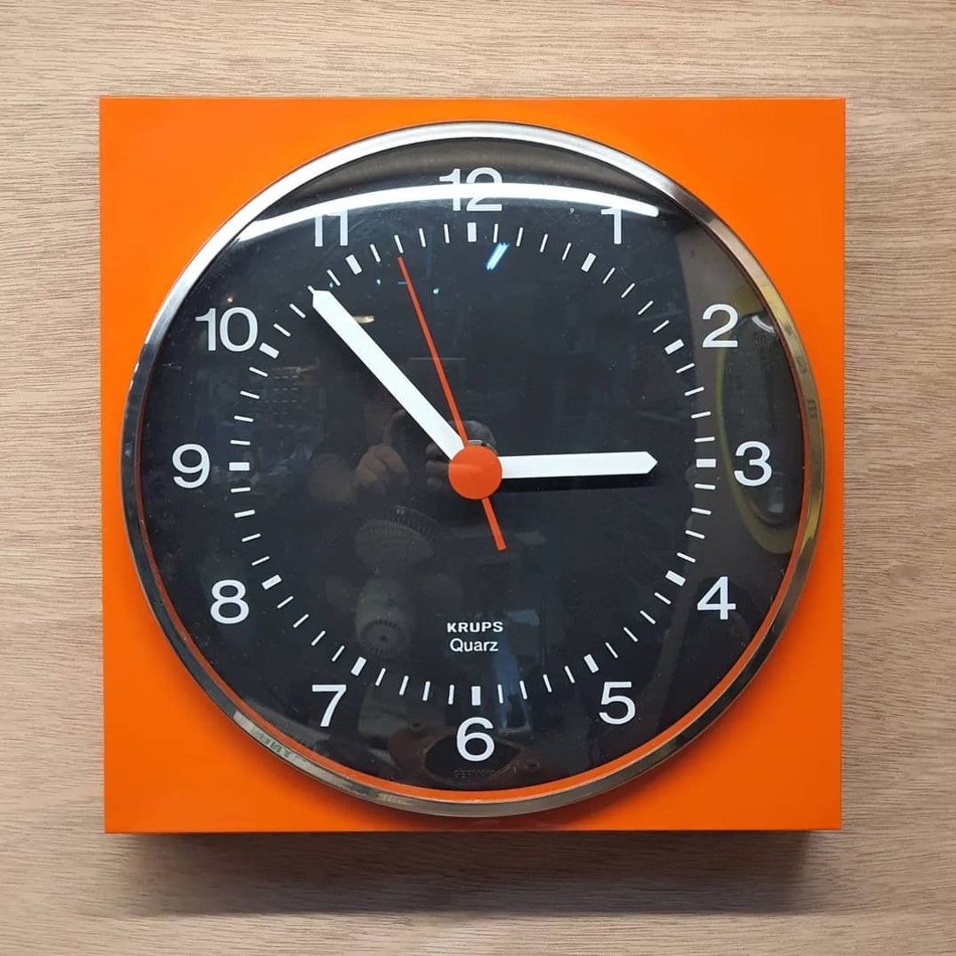 KRUPS Vintage Kitchen Wall Clock Made in Germany Mid Century Modern 70