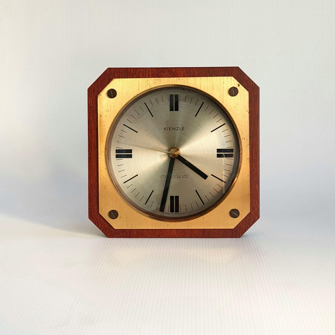 Buy Mid-century Kienzle Germany Desk Clock 70's Quartz Mechanism Brass  Wood Online in India - Main Image