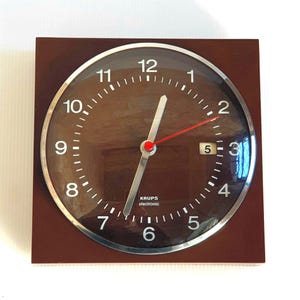Kitchen wall clock by Krups Germany original electro mechanism with date indicator