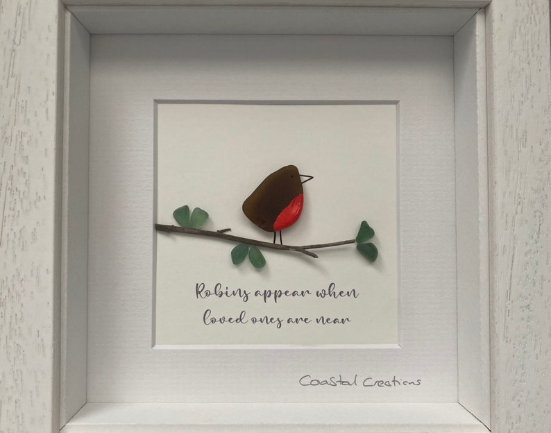 Robin Sea Glass & Pebble Art Robins Appear When Loved Ones Etsy Australia