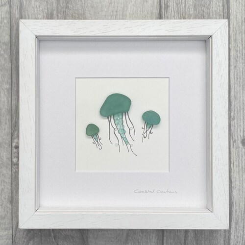 Sea Glass Art Jellyfish Jellyfish Wall Art Etsy