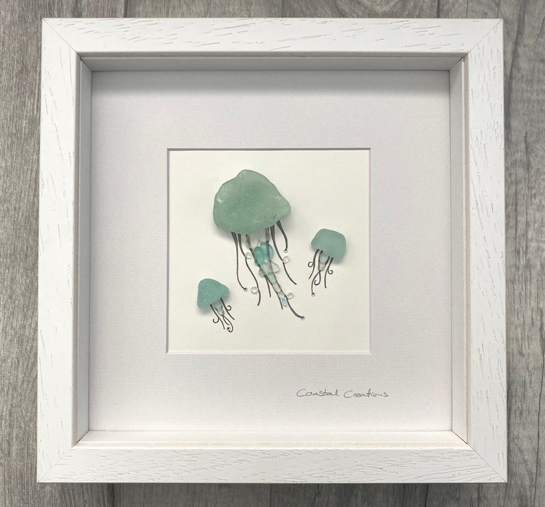 Sea glass art jellyfish jellyfish wall art Etsy