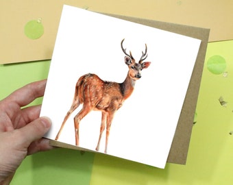 Deer Card / Sagittarius Card / Greetings Card / Blank Inside / Wildlife Card