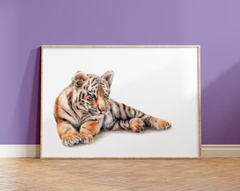 Tiger Print | A5 Print | Tiger Cub | Wildlife Gift | Big Cat