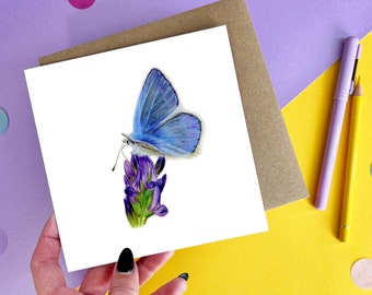 Butterfly Card / Insect Card / Greetings Card / Blank Inside / Butterfly