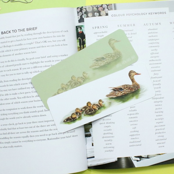 Duck Bookmark | Bookmark | Double Sided | Wildlife Gift | Book Worm Gift