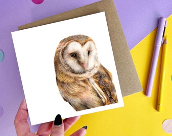 Owl Card / Barn Owl Card / Greetings Card / Blank Inside / Wildlife Card