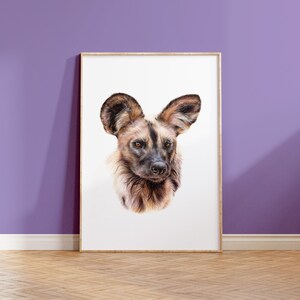 African Wild Dog Print A5 Art Print African Wildlife Gift image 1