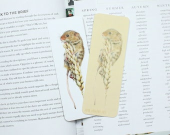 Mouse Bookmark | Bookmark | Double Sided | Wildlife Gift | Book Worm Gift