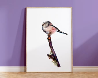 Long-Tailed Tit Print | A5 Print | Long Tailed Tit | Wildlife Gift | British Bird