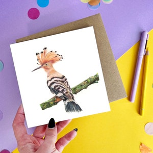 Hoopoe Wild Animal Card / Bird Card / Bird Greetings Card / Blank Inside / Wildlife Card image 2