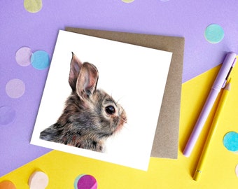 Rabbit Greeting Card / Bunny Card / Greetings Card / Blank Inside / Bunny Rabbit