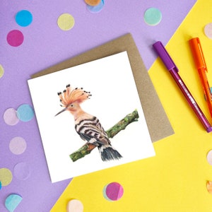 Hoopoe Wild Animal Card / Bird Card / Bird Greetings Card / Blank Inside / Wildlife Card image 1