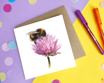 Bee Card / Bumble Bee Card / Greetings Card / Blank Inside / Wildlife Card