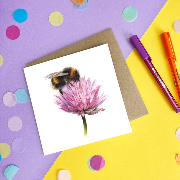 Bee Card / Bumble Bee Card / Greetings Card / Blank Inside / Wildlife Card