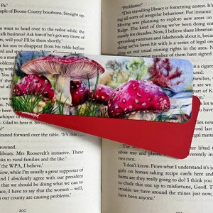Mushroom Bookmark Fungi Bookmark Double Sided Wildlife Gift Book Worm Gift image 3