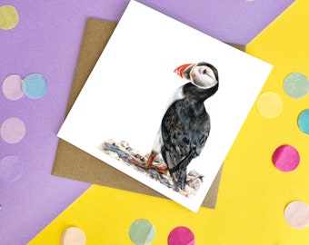 Bird Card / Puffin Card / Greetings Card / Blank Inside / Puffin