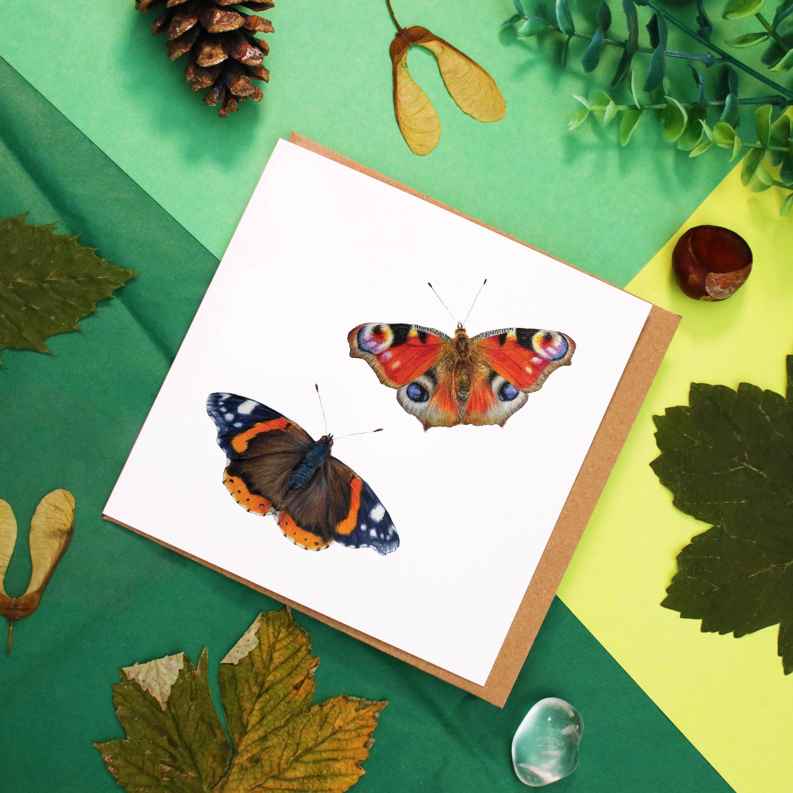 Butterfly Greetings Card, Colourful Insect Art, Blank Inside - Etsy