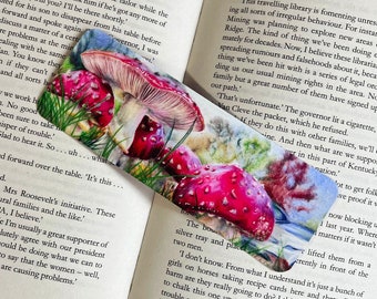 Mushroom Bookmark | Fungi Bookmark | Double Sided | Wildlife Gift | Book Worm Gift