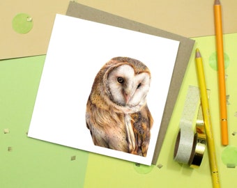 Owl Card / Barn Owl Card / Greetings Card / Blank Inside / Wildlife Card